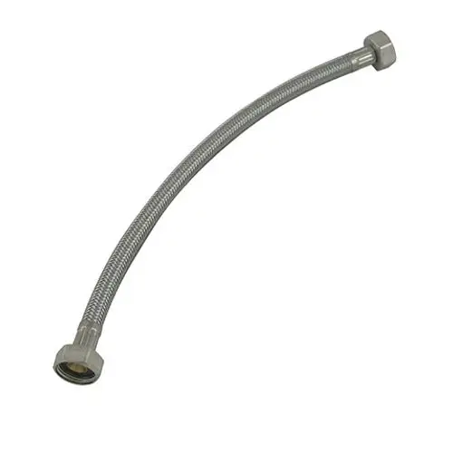 Flexibler Anschlussschlauch aus Edelstahl mit zwei Schraubanschlüssen, geeignet für Wasserinstallationen. Produkt von Kludi.